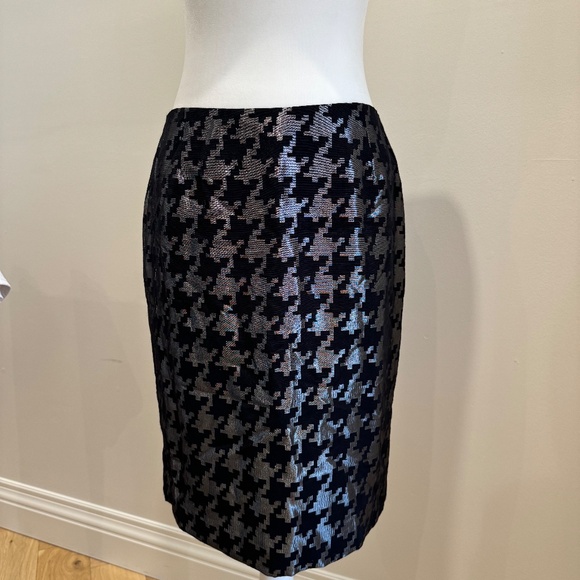 MS Houndstooth Skirt Silver/Black Size 6 - Picture 2 of 4